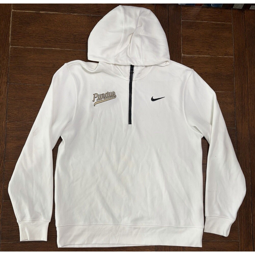 Men’s Purdue Boilermakers Nike Size M White 1/4 Hoodie Pullover Jacket